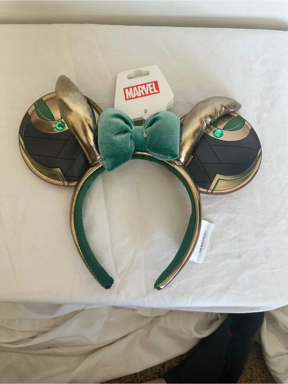 Loungefly Green & Gold Loki Floral Mini Backpack with Ear Headband